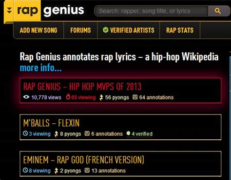 rap genius website